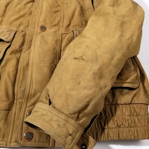 VTG EXCELLED Tan Suede Bomber Aviator Flight Jacket - Picture 5 of 12